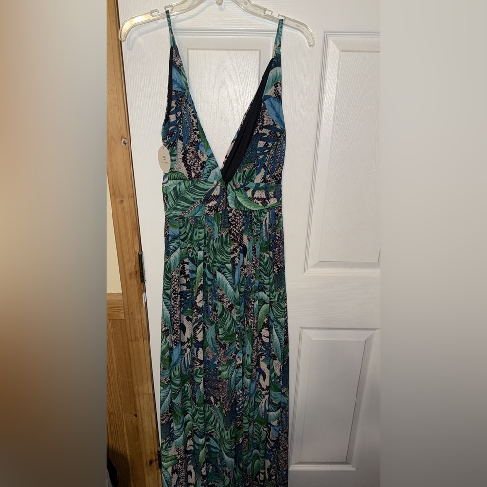 Tropical Print Maxi Dress